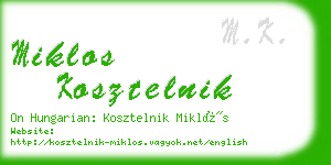 miklos kosztelnik business card